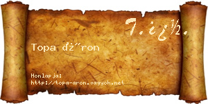 Topa Áron névjegykártya
