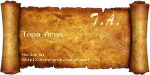 Topa Áron névjegykártya